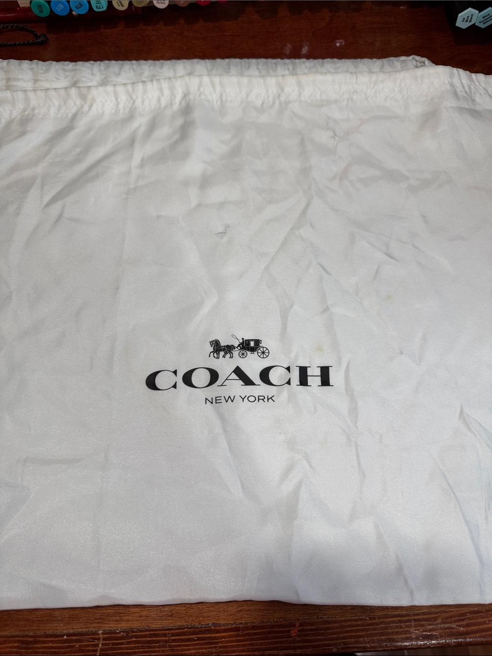 Coach White Drawstring Dustbag